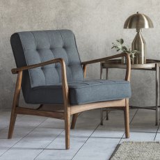 Alpha Accent Chair in Dark Grey Linen