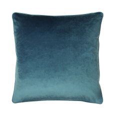 Wisteria Printed Velvet Cushion Petrol