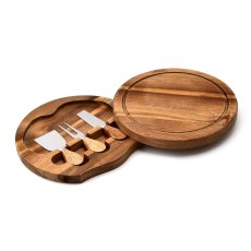 Simply Home Acacia Round Cheese Board Set Simply Home Acacia Round Cheese Board Set