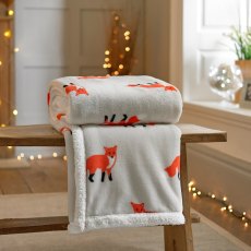 Red Fox Sherpa Lined Throw