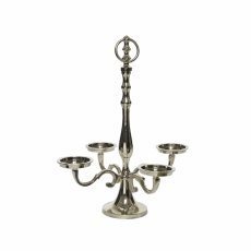 Kaemingk Silver Aluminium 4 pillar candle holder Kaemingk Silver Aluminium 4 pillar candle holder