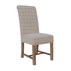 Chatsworth Oak Upholstered Natural Check Dining Chair