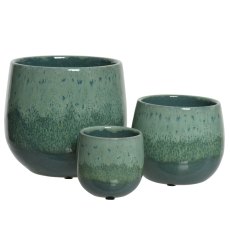 Kaemingk Set of 3 Planters stoneware