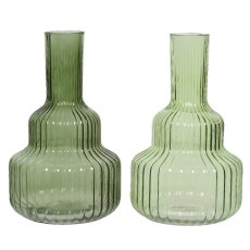 Kaemingk Green Sculpted Glass Vase Kaemingk Green Sculpted Glass Vase