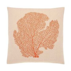Walton & Co Embroidered Coral Cushion Terracotta Walton & Co Embroidered Coral Cushion Terracotta