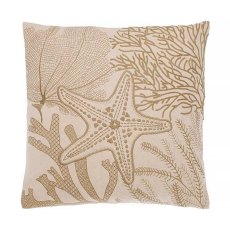 Walton & Co Embroidered Shoreline Cushion Natural Walton & Co Embroidered Shoreline Cushion Natural