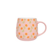 Siip the cottage Pink with Orange flowers floral mug Siip the cottage Pink with Orange flowers floral mug