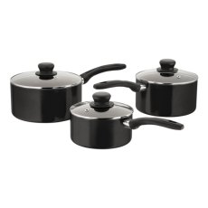 Judge Radiant 3 Piece Non-Stick Black Saucepan Set Judge Radiant 3 Piece Non-Stick Black Saucepan Set