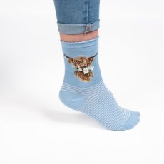 Wrendale Daisy Coo Highland Cow Socks