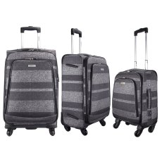Highbury Unique Grey Stripe Ultra Light Weight Luggage Highbury Unique Grey Stripe Ultra Light Weight Luggage