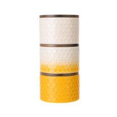 Kitchen Pantry Three Pack Stacking Storage Jars Yellow Kitchen Pantry Three Pack Stacking Storage Jars Yellow