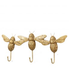Gallery Direct Bee Hook x3 Gold Gallery Direct Bee Hook x3 Gold