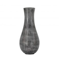 Gallery Direct Enya Fluted Vase Large Antique Grey Gallery Direct Enya Fluted Vase Large Antique Grey