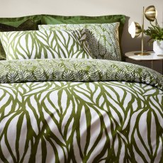 Hoem Frond Olive Abstract Cotton Rich Reversible Duvet Cover Set