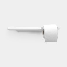 Brabantia Mindset Toilet Roll Holder with Shelf White Brabantia Mindset Toilet Roll Holder with Shelf White