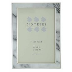 Sixtrees Georgette Silver Plated With Grey Marble Effect Photo Frame. Sixtrees Georgette Silver Plated With Grey Marble Effect Photo Frame.