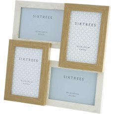 Sixtrees Star White and Oak Aperture Photo Frame