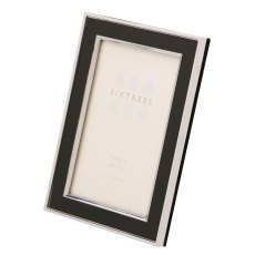 Sixtrees Abbey Black Polished Silver Photo Frame