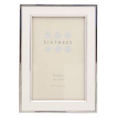 Sixtrees Abbey White Polished Silver Photo Frame