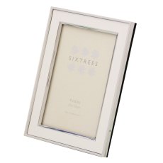 Sixtrees Abbey White Polished Silver Photo Frame