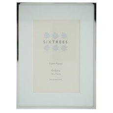 Sixtrees Park Lane Silver Plated Photo Frame with Soft White Mount 6" x 8
