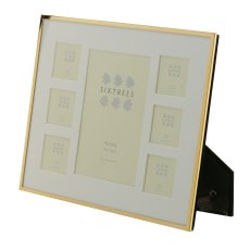 Sixtrees Park Lane Rose Gold Narrow Profile 7 Collage Photo Frame