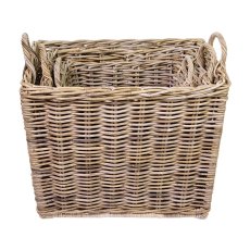 Stow Green Oblong Grey Kubu Rattan Basket Stow Green Oblong Grey Kubu Rattan Basket