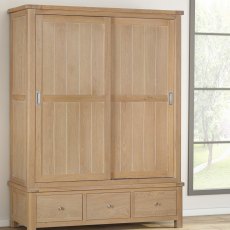 Silverdale Oak Large Robe 2 Sliding Door Wardrobe