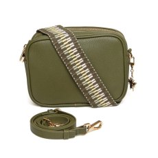 Alice Wheeler Olive Soho double zipped cross body bag