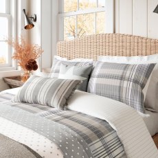 Helena Springfield Brushed Check Warm Grey Duvet Cover Set