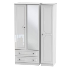 Edinburgh Triple 2 Drawer Mirrored Wardrobe Edinburgh Triple 2 Drawer Mirrored Wardrobe