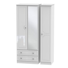 Edinburgh Tall Triple 2 Drawer Mirrored Wardrobe