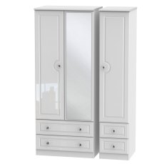 Edinburgh Triple Mirrored Wardrobe with 2 Drawers