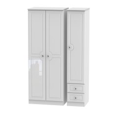 Edinburgh Tall Triple Plain Wardrobe with Drawers