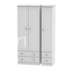 Edinburgh Tall Triple Wardrobe with 2 Drawers