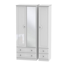 Edinburgh Tall Triple Mirrored Wardrobe With 2 Drawers Edinburgh Tall Triple Mirrored Wardrobe With 2 Drawers