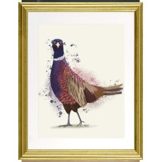 Pheasant Splash 2 Framed Canvas