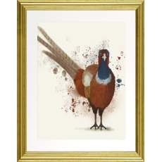 Pheasant Splash 1 Framed Canvas