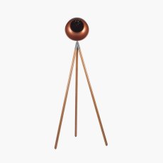 Larkin Grey Metal and Natural Wood Tripod Floor Film Lamp Larkin Grey Metal and Natural Wood Tripod Floor Film Lamp