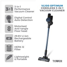 Tower VL100 Optimum Cordless 3 in 1 Vacuum Cleaner
