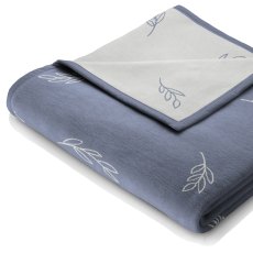 Beiderlack Cotton Home Blue Falling Leaves Throw Beiderlack Cotton Home Blue Falling Leaves Throw