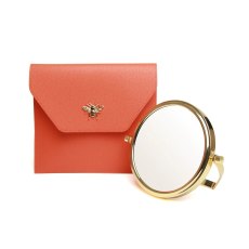Alice Wheeler Orange Luxury Travel Mirror and Case Alice Wheeler Orange Luxury Travel Mirror and Case