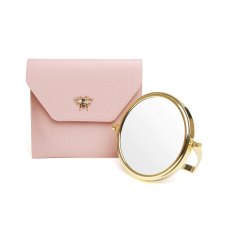 Alice Wheeler Pink Luxury Travel Mirror and Case