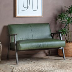 Quebec Heritage 2 Seater Sofa In Green Leather Quebec Heritage 2 Seater Sofa In Green Leather