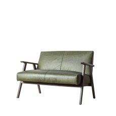 Quebec Heritage 2 Seater Sofa In Green Leather Quebec Heritage 2 Seater Sofa In Green Leather