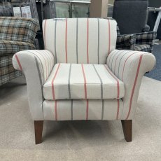 Brooklyn Accent Chair in Coral Stripe Brooklyn Accent Chair in Coral Stripe
