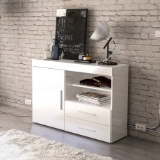 Miami 1 Door 2 Drawer Sideboard In White