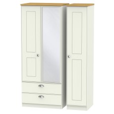 Elizabeth Triple 2 Drawer Mirror Wardrobe Elizabeth Triple 2 Drawer Mirror Wardrobe