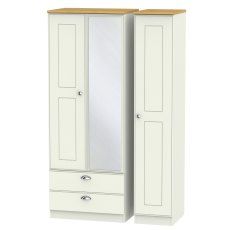 Elizabeth Tall Triple 2 Drawer Mirror Wardrobe Elizabeth Tall Triple 2 Drawer Mirror Wardrobe