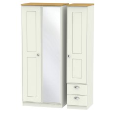 Elizabeth Triple Mirror and Drawer Wardrobe